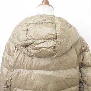 ユニクロ UNIQLO ダウンジャケット ジップアップ フード ブラウン ベージュ XL レディース