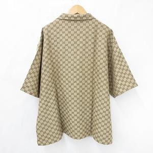 グッチ GUCCI リネンブレンド キャンバスシャツ 半袖 Linen Blend 