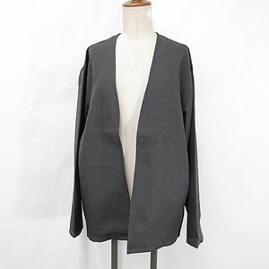 未使用品 ナノユニバース nano universe ジャケット ノーカラージャケット 裏無 グレー M レディース