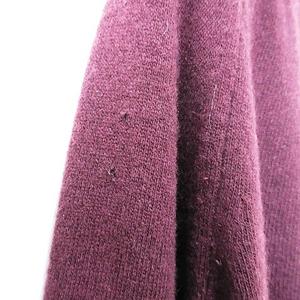 プラダ PRADA ニット セーター 長袖 ハーフジップ ハイネック エルボーパッチ UMA599R162 1GE5 毛 カシミヤ 山羊革 紫 パープル ボルドー ワイン 52 メンズ
