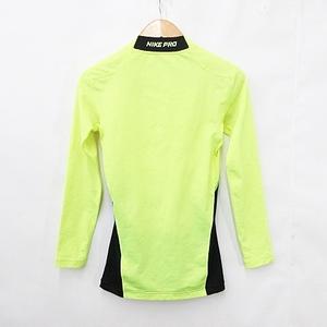 ナイキ NIKE PRO スポーツウエア コンプレッションウエア シャツ ハイネック 長袖 黄 緑 黒 イエロー グリーン ブラック M メンズ