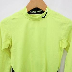 ナイキ NIKE PRO スポーツウエア コンプレッションウエア シャツ ハイネック 長袖 黄 緑 黒 イエロー グリーン ブラック M メンズ