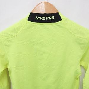 ナイキ NIKE PRO スポーツウエア コンプレッションウエア シャツ ハイネック 長袖 黄 緑 黒 イエロー グリーン ブラック M メンズ