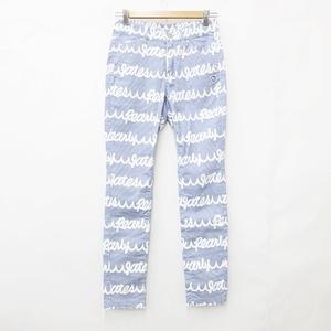 パーリーゲイツ PEARLY GATES ゴルフ スポーツウエア パンツ ロング 総柄 ボーダー ストレッチ 青 白 ブルー ホワイト 00 レディース