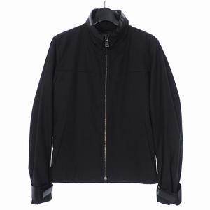 プラダ PRADA レザー パイピング ナイロン ブルゾン ジャケット 48 ブラック 黒 CA34767 メンズ