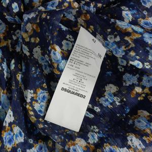 ディースクエアード DSQUARED2 22SS フラワープリント シルクシャツ ブラウス 38 ネイビー 紺 S72DL0698 国内正規 レディース DSQUARED2 ディースクエアード 22SS フラワープリント シルク