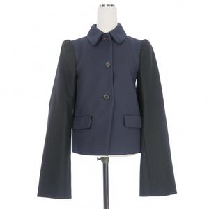 未使用品 メゾンマルジェラ Maison Margiela 24SS ワイドスリーブ 切替 ジャケット 36 紺 黒 ネイビー ブラック SI0BN0004 S54881 511 国内正規 メンズ レディース