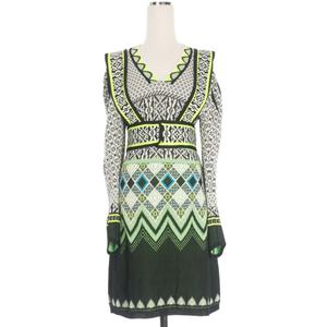 マメクロゴウチ  Mame Kurogouchi 22AW Fair Isle Knitted Dress フェアアイルニットドレス ワンピース 長袖 1 ブラック 黒 MM22FW-KN027 レディース