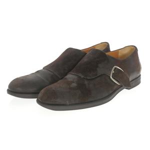 ジミーチュウ JIMMY CHOO モンクストラップシューズ レザー 靴 41 ダークブラウン 茶 メンズ