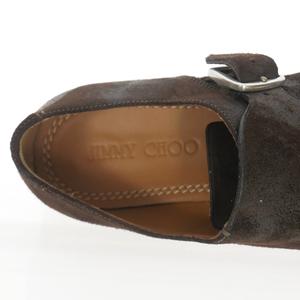 ジミーチュウ JIMMY CHOO モンクストラップシューズ レザー 靴 41 ダークブラウン 茶 メンズ