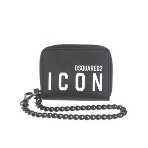 未使用品 ディースクエアード DSQUARED2 23AW BE ICON CHAIN WALLET チェーン付き コンパクトウォレット 財布 UNI ブラック 黒 S82WA0039 国内正規 メンズ