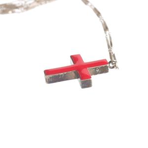 アンダーカバー UNDERCOVER 97AW LEAF期 七宝焼 クロス ネックレス ペンダント アクセサリー レッド 赤 メンズ