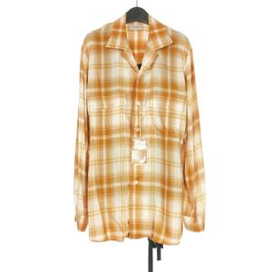 ベッドフォード BED J.W. FORD 21SS Inner vest open collar blouse レイヤード チェックシャツ 長袖シャツ 1 生成り 21SS-B-BL03 メンズ