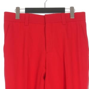 バーバリー BURBERRY イタリア製 サイドレザー ストレートパンツ スラックス 48 レッド 赤 4565579 国内正規 メンズ