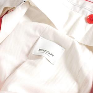 バーバリー BURBERRY イタリア製 サイドレザー ストレートパンツ スラックス 48 レッド 赤 4565579 国内正規 メンズ