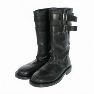 アンドゥムルメステール ANN DEMEULEMEESTER 24AW SOFT BIKER BOOTS ブーツ レザー 靴 44 ブラック 黒 2402-M-R42-LT141-099 メンズ