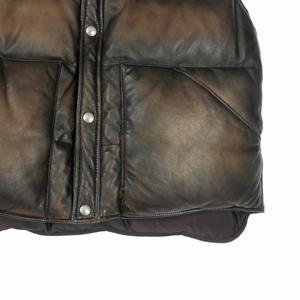 プラダ PRADA ナッパレザー ダウンベスト ジャケット シープスキン 48 ブラウン 茶 UPT129 国内正規 メンズ
