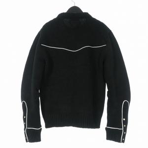 プラダ PRADA 25AW オーバーサイズ シェットランドウール セーター ニット 長袖 46 ブラック 黒 UMF074 国内正規 メンズ