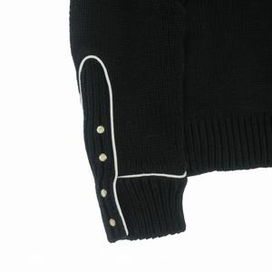プラダ PRADA 25AW オーバーサイズ シェットランドウール セーター ニット 長袖 46 ブラック 黒 UMF074 国内正規 メンズ