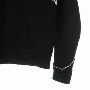 プラダ PRADA 25AW オーバーサイズ シェットランドウール セーター ニット 長袖 46 ブラック 黒 UMF074 国内正規 メンズ