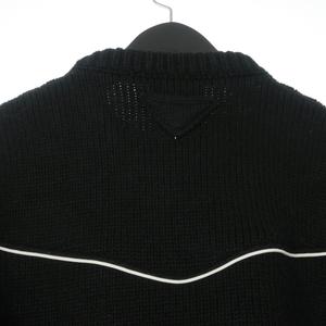 プラダ PRADA 25AW オーバーサイズ シェットランドウール セーター ニット 長袖 46 ブラック 黒 UMF074 国内正規 メンズ