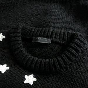 プラダ PRADA 25AW オーバーサイズ シェットランドウール セーター ニット 長袖 46 ブラック 黒 UMF074 国内正規 メンズ