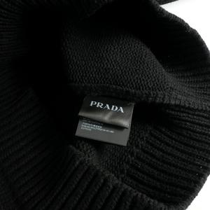 プラダ PRADA 25AW オーバーサイズ シェットランドウール セーター ニット 長袖 46 ブラック 黒 UMF074 国内正規 メンズ