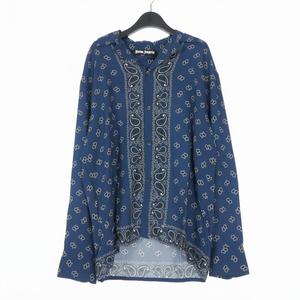 未使用品 パームエンジェルス PALM ANGELS 24SS Paisley Print Bowling Shirt ペイズリー オープンカラーシャツ 長袖 48 ネイビーブルー 青 PMGE034S24FAB0024646 メンズ