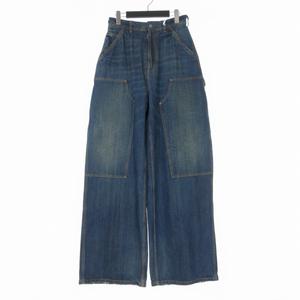 未使用品 メゾンマルジェラ Maison Margiela 25AW ダブルニー ワイドレッグジーンズ デニムパンツ 46 インディゴ S67KA0077 国内正規 メンズ