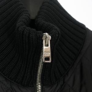 プラダ PRADA キルティング切替 ドライバーズニット ジャケット ブルゾン  46 ブラック 黒 UMC898 国内正規 メンズ