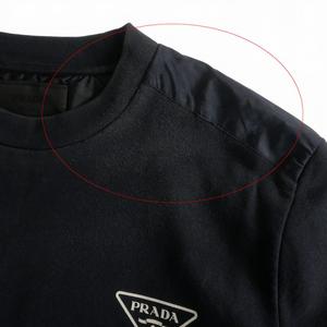 プラダ PRADA トライアングルロゴ スウェット トレーナー 長袖 XL ネイビー 紺 UJL21A 国内正規 メンズ