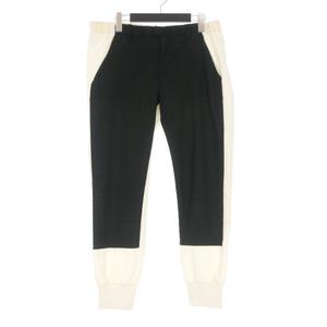エムエムシックス メゾンマルジェラ MM6 Maison Margiela 14SS カラーブロック ドッキングリブパンツ スラックス L ホワイト/ブラック S32KA0312 国内正規 レディース