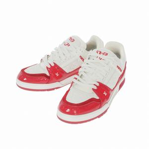 ルイヴィトン LOUIS VUITTON LVトレイナー カーフレザー モノグラム スニーカー 靴 9 レッド/ホワイト LD0275 1AJ150 メンズ