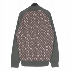 ルイヴィトン LOUIS VUITTON ダミエ ニットジャケット ブルゾン 長袖 S グレー/レッド/ホワイト RM101M MQKN41M98 国内正規 メンズ