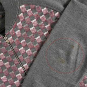 ルイヴィトン LOUIS VUITTON ダミエ ニットジャケット ブルゾン 長袖 S グレー/レッド/ホワイト RM101M MQKN41M98 国内正規 メンズ