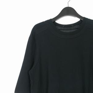 ルイヴィトン LOUIS VUITTON ロゴ刺繍 クルーネックTシャツ カットソー 半袖 S ブラック 黒 RM091 MOJR60JDO 国内正規 メンズ