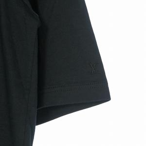 ルイヴィトン LOUIS VUITTON ロゴ刺繍 クルーネックTシャツ カットソー 半袖 S ブラック 黒 RM091 MOJR60JDO 国内正規 メンズ