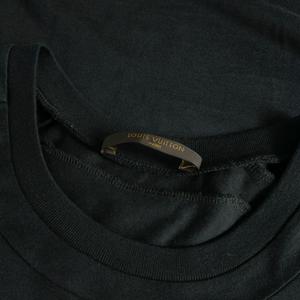 ルイヴィトン LOUIS VUITTON ロゴ刺繍 クルーネックTシャツ カットソー 半袖 S ブラック 黒 RM091 MOJR60JDO 国内正規 メンズ