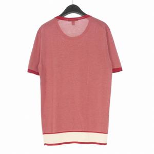ルイヴィトン LOUIS VUITTON コットンシルク ロゴ刺繍 ボーダー Tシャツ カットソー 半袖 M レッド/ホワイト RM061 MIKN55E26 国内正規 メンズ