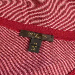 ルイヴィトン LOUIS VUITTON コットンシルク ロゴ刺繍 ボーダー Tシャツ カットソー 半袖 M レッド/ホワイト RM061 MIKN55E26 国内正規 メンズ