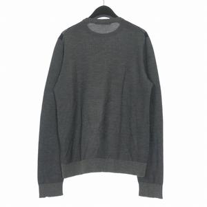 ルイヴィトン LOUIS VUITTON シルク ダミエ クルーネックニット セーター 長袖 S グレー/ネイビー RM081M MMKN09E47 国内正規 メンズ