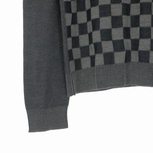 ルイヴィトン LOUIS VUITTON シルク ダミエ クルーネックニット セーター 長袖 S グレー/ネイビー RM081M MMKN09E47 国内正規 メンズ