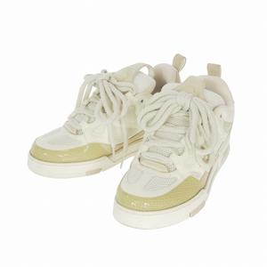 ルイヴィトン LOUIS VUITTON スケートライン メッシュ×レザー スニーカー 靴 7.5 ベージュ/ホワイト GO1202 メンズ