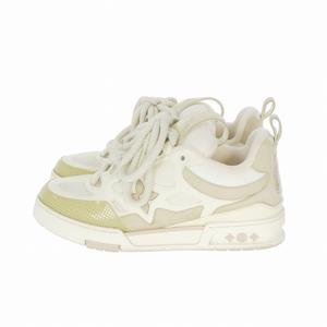 ルイヴィトン LOUIS VUITTON スケートライン メッシュ×レザー スニーカー 靴 7.5 ベージュ/ホワイト GO1202 メンズ