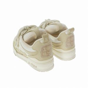 ルイヴィトン LOUIS VUITTON スケートライン メッシュ×レザー スニーカー 靴 7.5 ベージュ/ホワイト GO1202 メンズ