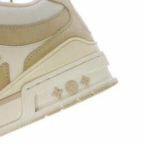 ルイヴィトン LOUIS VUITTON スケートライン メッシュ×レザー スニーカー 靴 7.5 ベージュ/ホワイト GO1202 メンズ