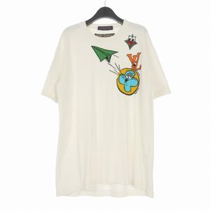 ルイヴィトン LOUIS VUITTON 23SS モノグラム コミックス インターシャニット 半袖 XL ホワイト 白 RM231 HA0 HON97W 国内正規 メンズ