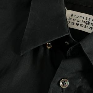 マルタンマルジェラ Martin Margiela 06SS 00's 本人期 ロングスリーブ ボタンダウンシャツ 長袖 2 ブラック 黒 28DL001 メンズ