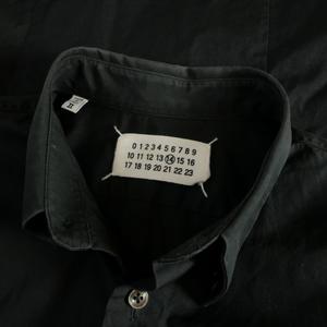 マルタンマルジェラ Martin Margiela 06SS 00's 本人期 ロングスリーブ ボタンダウンシャツ 長袖 2 ブラック 黒 28DL001 メンズ