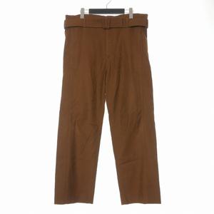エムエムシックス メゾンマルジェラ MM6 Maison Margiela 19AW ベルト付き ウールワイドパンツ スラックス 40 ブラウン 茶 S32KA0567 国内正規 レディース